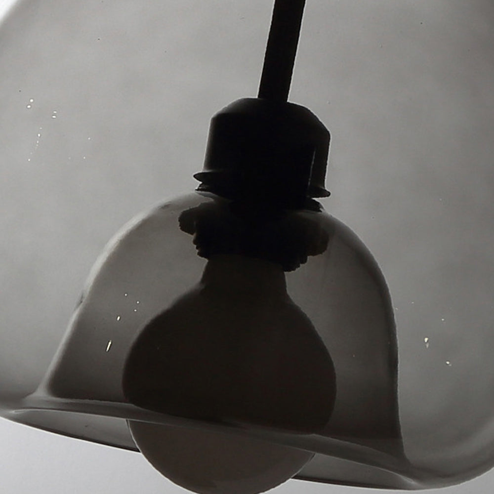 Hailie Modern Globe Glass Pendant Light, Amber/Smoky Grey