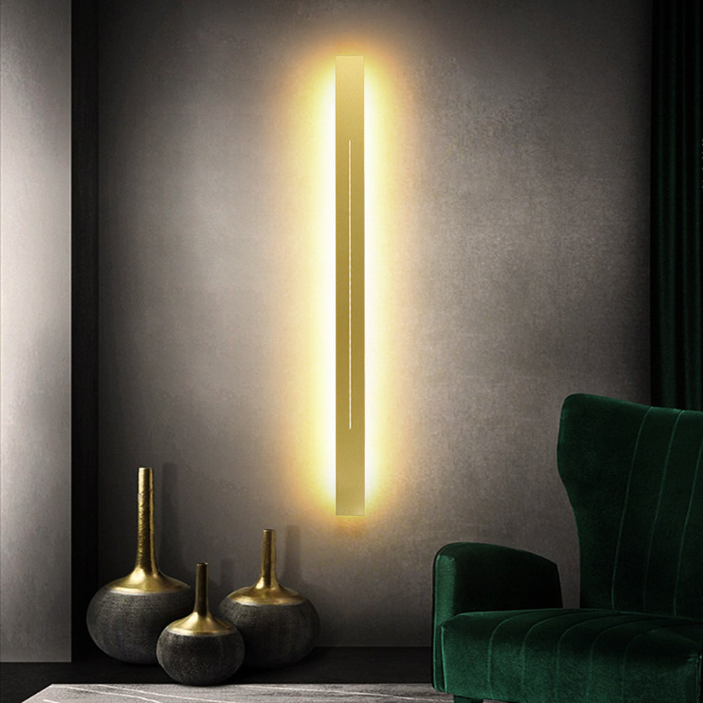 Edge Modern Simple Indoor LED Wall Lamp Black Gold Metal Bedroom