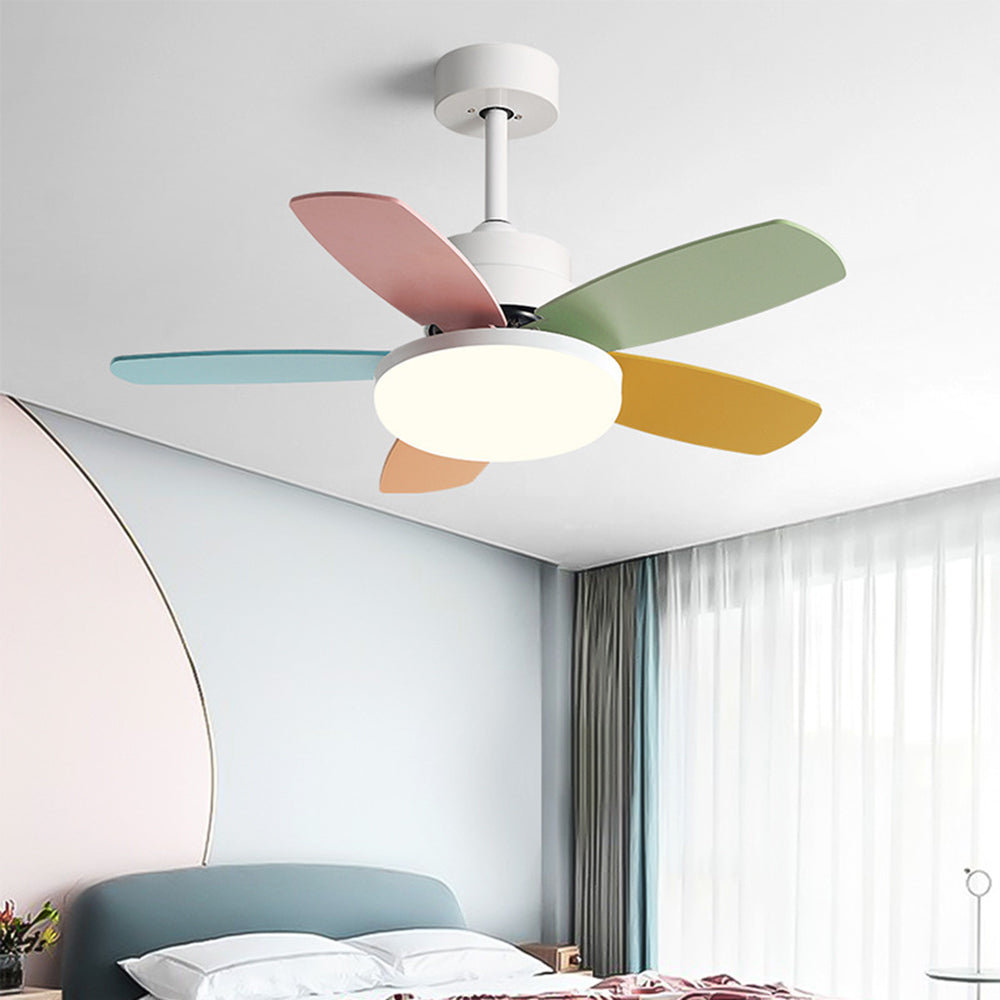 Morandi Colorful DC Ceiling Fan with Light, Summer, 42''