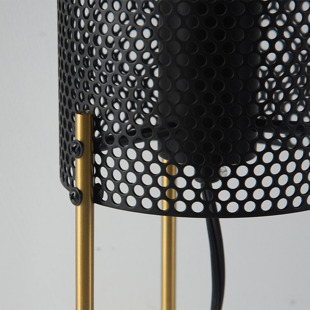 Zaid Modern Cylindrical Tripod Metal Floor lamp, Black