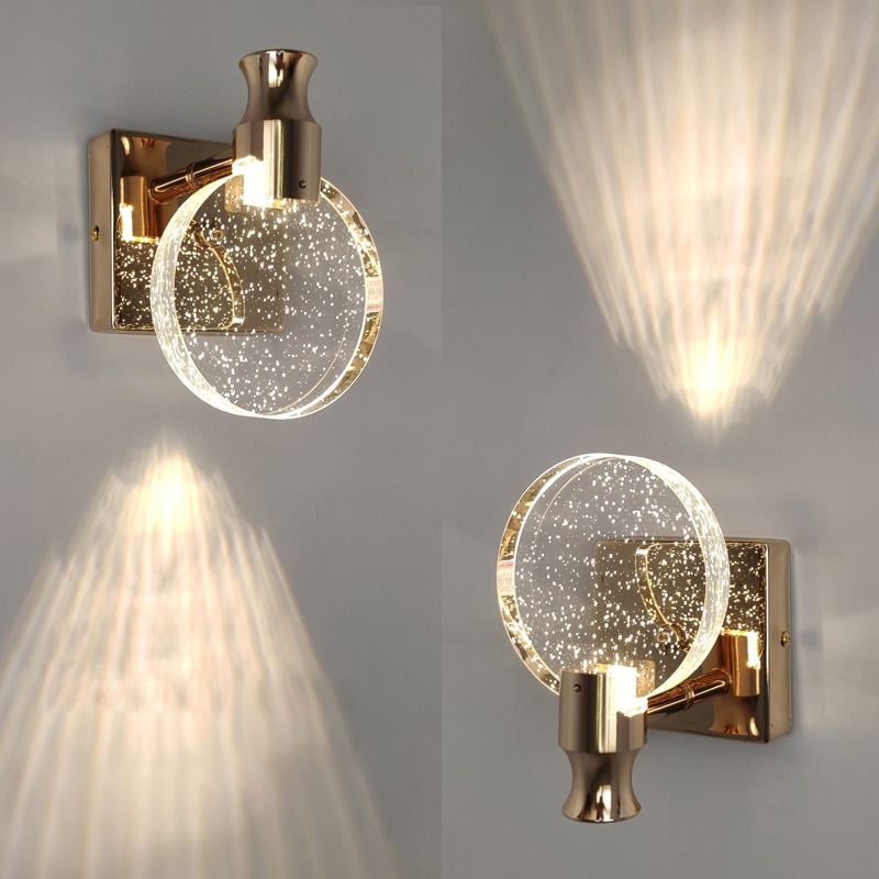 Kristy Modern Round Crystal Vanity Wall Lamp