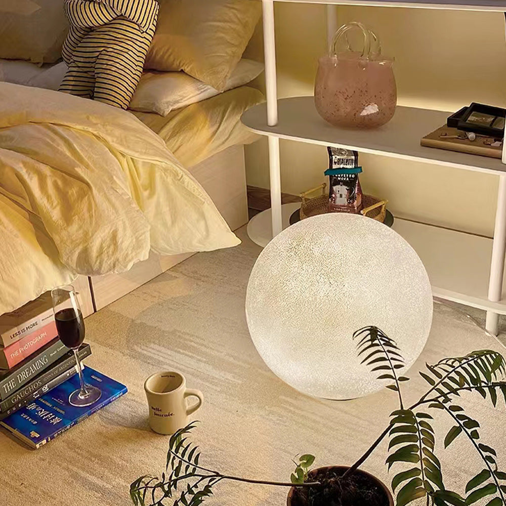 Elif Modern Decorative Dream Floor Lamp, Moon Globe, Resin, Bedroom