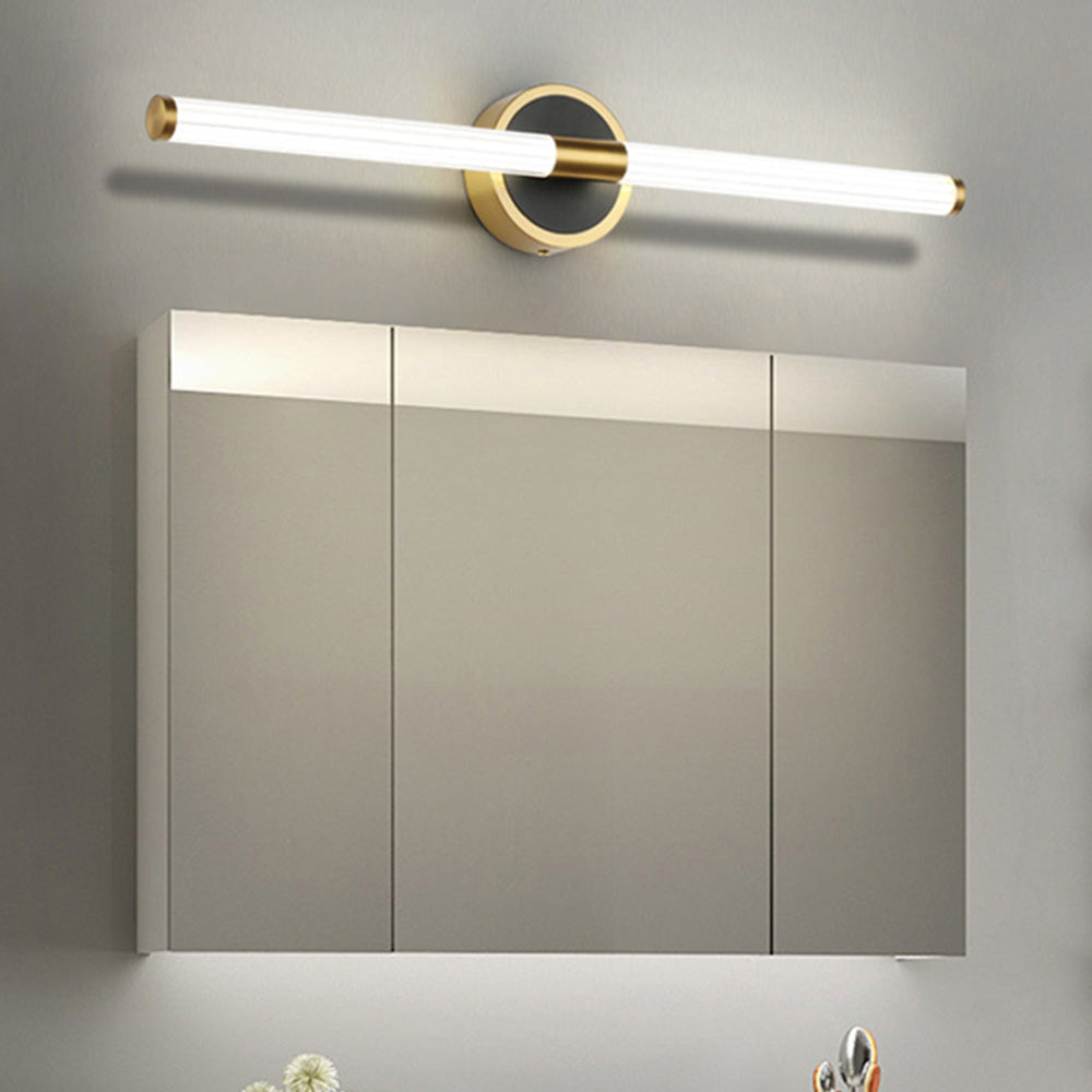 Leigh Designer Linear Mirror Front Vanity Wall Lamp, Cooper/Black