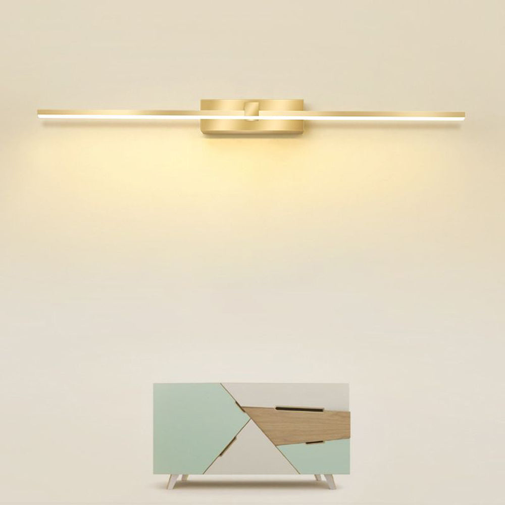 Leigh Modern Linear Mirror Vanity Wall Lamp, Gold