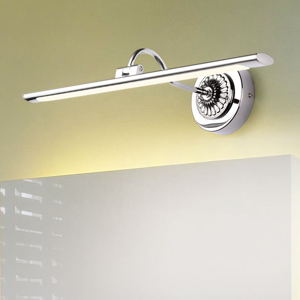 Leigh Decorative Modern Linear Metal Wall Lamp, Silver, Bathroom