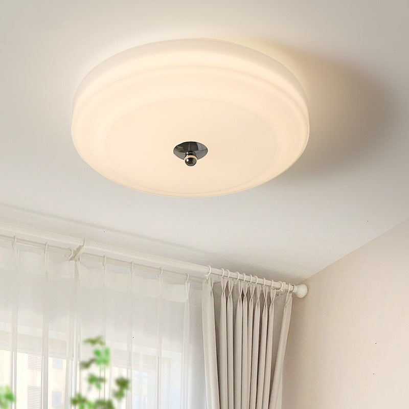 Hailie Design Circle LED Ceiling Light Metal/Glass White Bedroom/Living Room