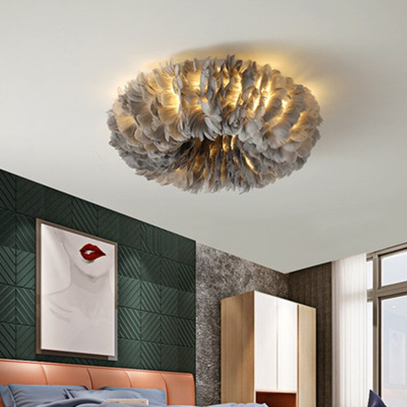 O'Moore Feather Ceiling Light, Modern, Bedroom, 4 Color