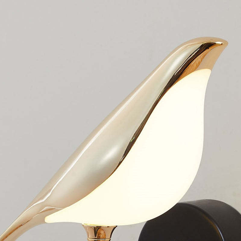 Clifford Minimalist Magpie Bird Metal Wall Lamp, Bedroom