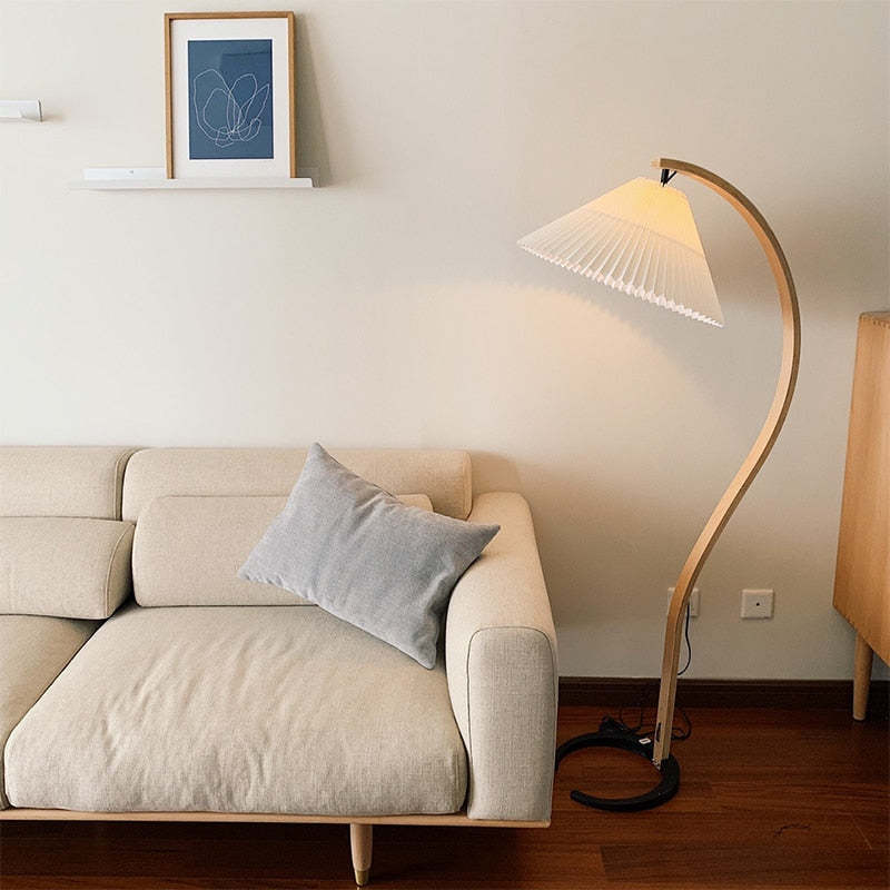 Ozawa Unique LED Beige Floor Lamp Wood/Metal Bedroom/Living Room