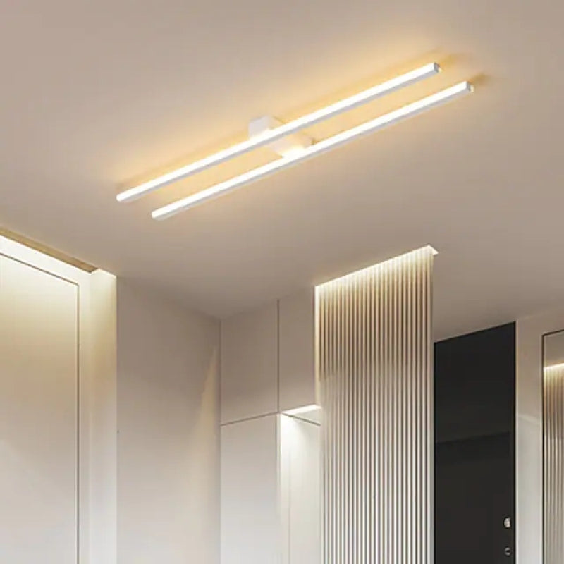 Edge Modern Minimaliste Flush Mount Ceiling Light, Double-Linear