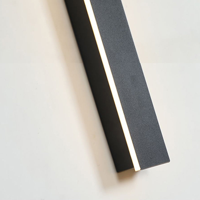 Edge Ripple Minimalist Linear Metal Outdoor Wall Lamp Black Balcony/Terrace