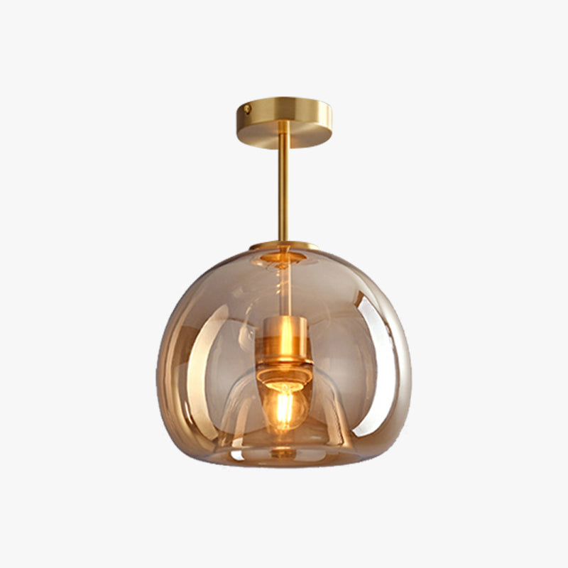 Sanna Semi-Flush Mount Ceiling Light 4 Style, Brass & Glass