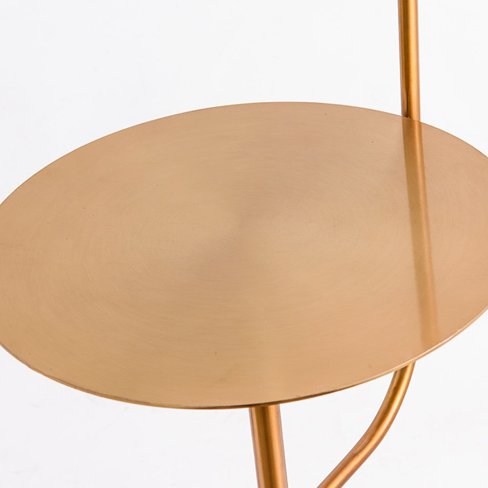 Salgado Minimalist Metal Floor Lamp With Table, Black/Gold