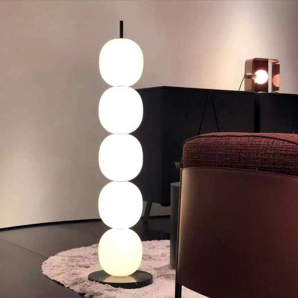 Valentina Modern Lantern Glass Floor Lamp Living Room