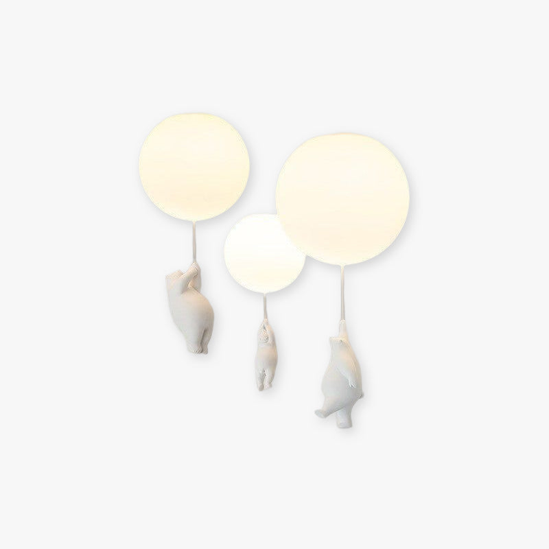 Fateh Bear Balloon LED Flush Mount Ceiling Light 3 Style White