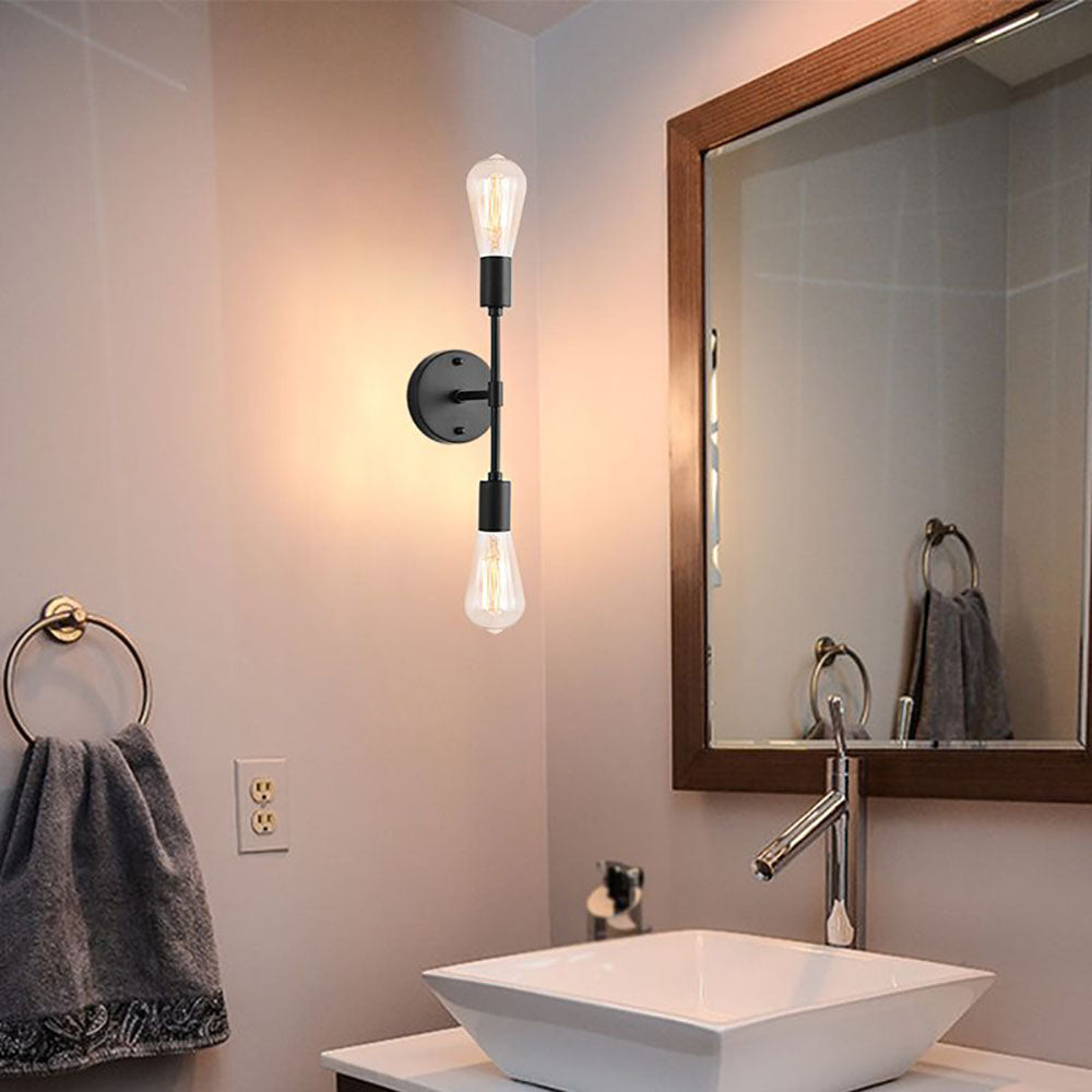 Alessio Modern Minimalist Wall Lamp, Metal, Black/Silver/Gold, Bathroom