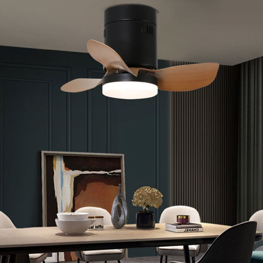 Walters 3-Blade Black & Brown Ceiling Fan with Light, DIA 23.6''
