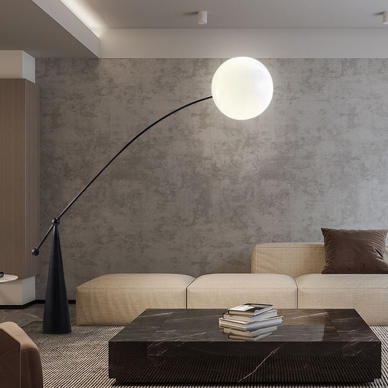 Valentina Floor Lamp Arc Bubble Modern Unique Frosted Glass Bedroom