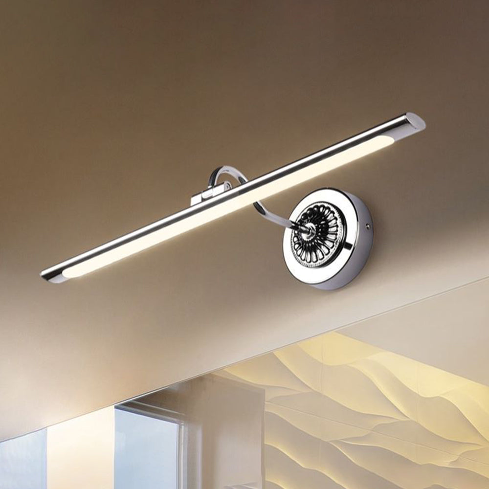 Leigh Decorative Modern Linear Metal Wall Lamp, Silver, Bathroom