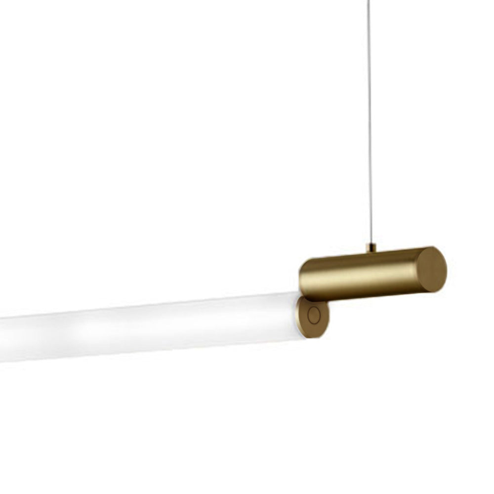 Edge Minimalist Linear Aluminium/PVC Pendant Light, Gold