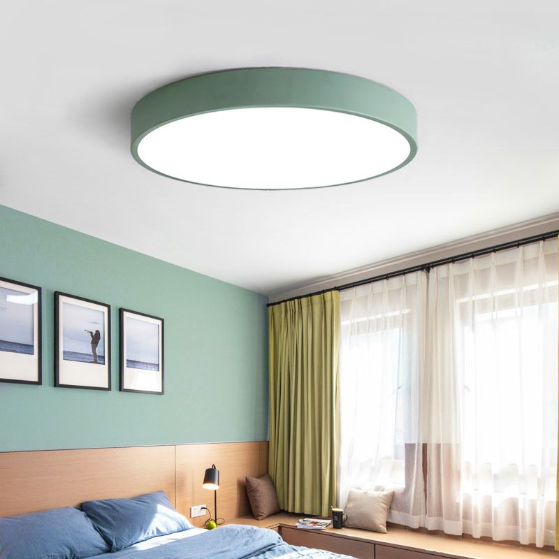 Morandi Ceiling Light Rond Flush Mount, Yellow/Blue/Green/Pink/Grey, Bedroom