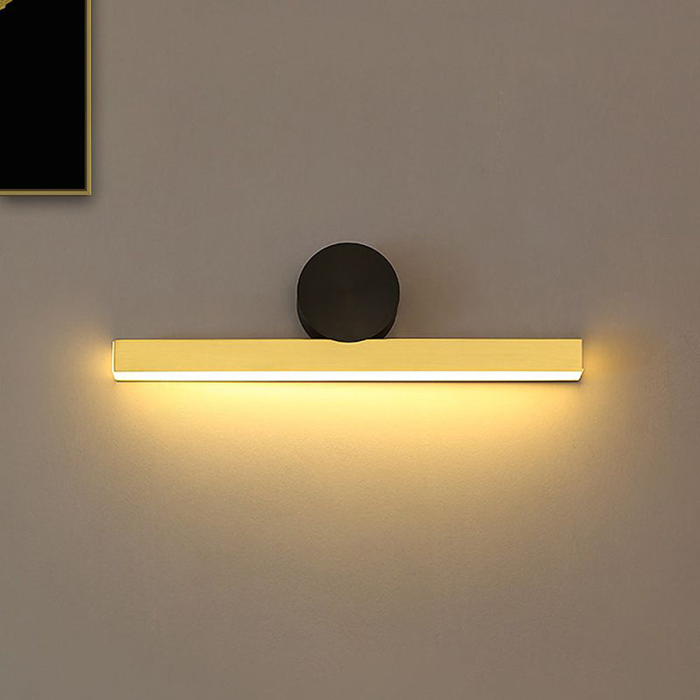 Edge Modern Geometric Metal Wall Lamp, Black & Gold, Bedroom