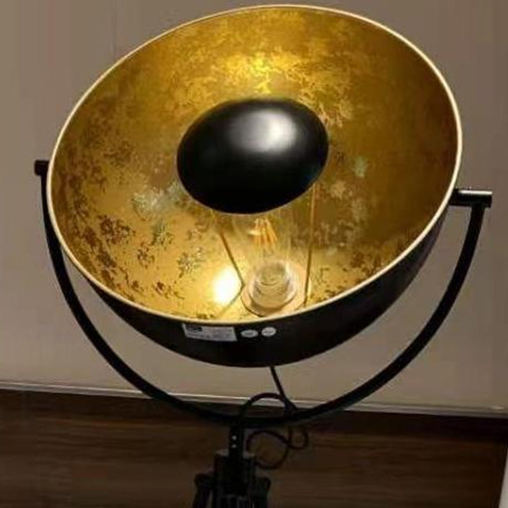 Salgado Vintage Industrial Tripod Metal projector floor lamp, Black