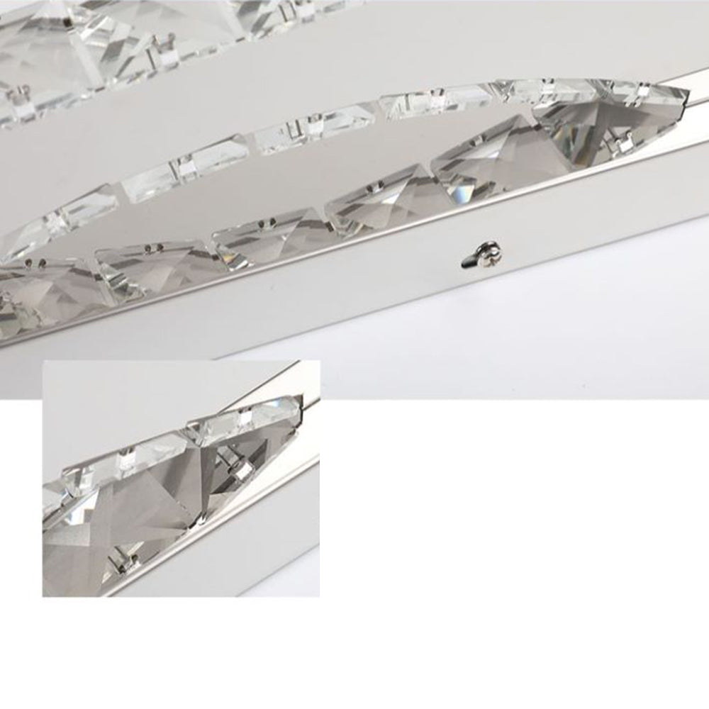 Kristy Luxury Decorative Crystal/Metal Wall Lamp, Silver, Bathroom