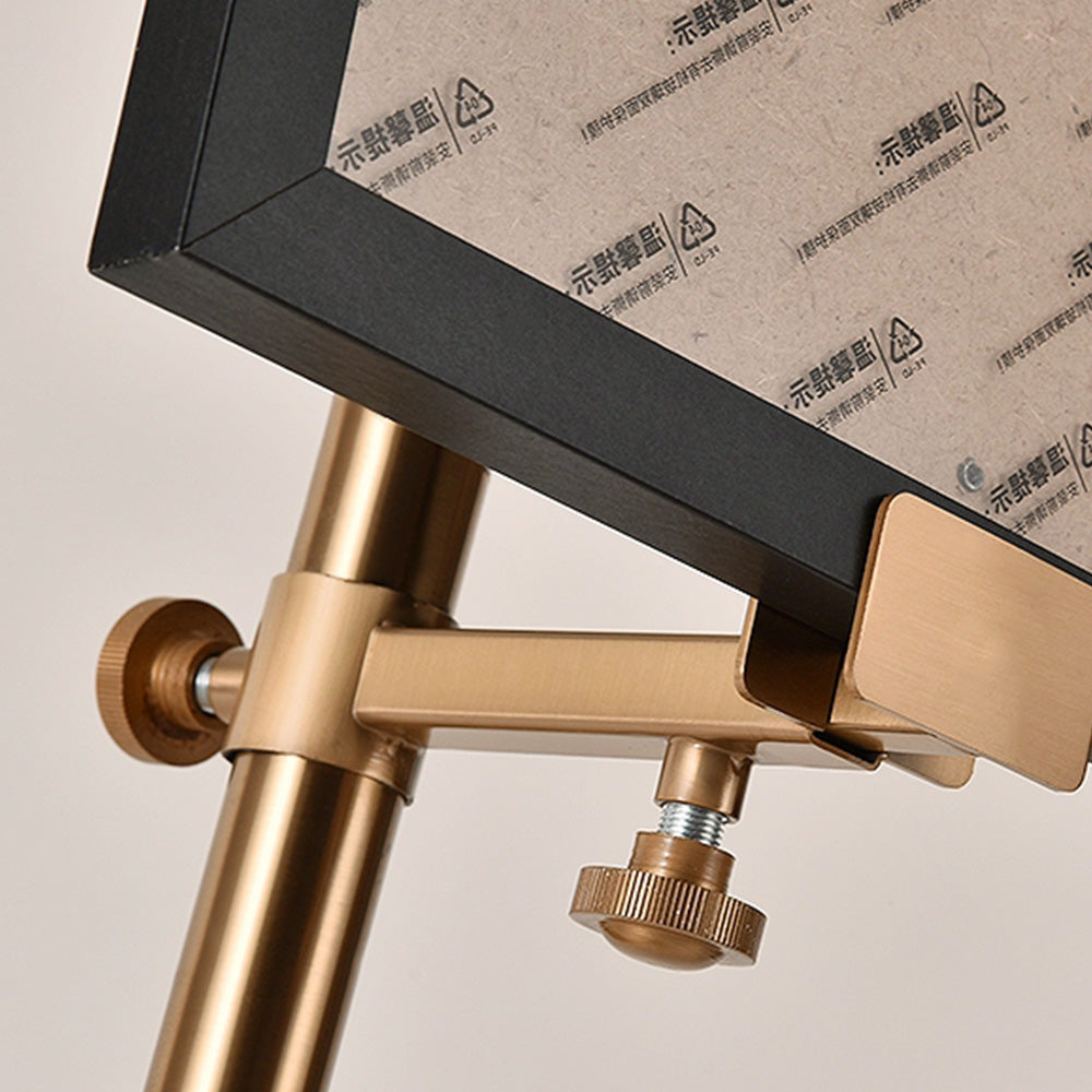 Carins Modern Art-deco Metal Easel Adjustable Floor Lamp, Brass