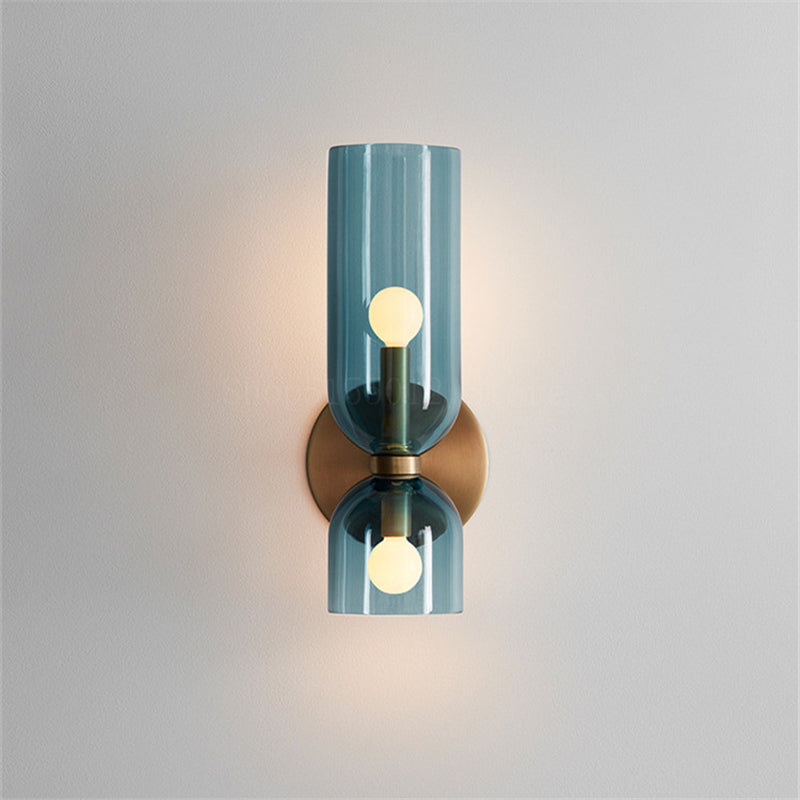Hailie Modern Bedroom Glass Wall Lamp Sconce Blue/Gray/White