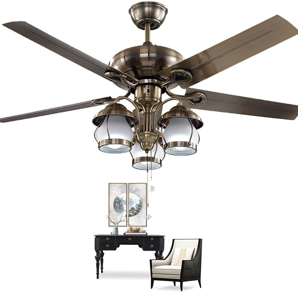 Alessio 4-Blade Rustic DC Ceiling Fan with Light, Summer, 51''