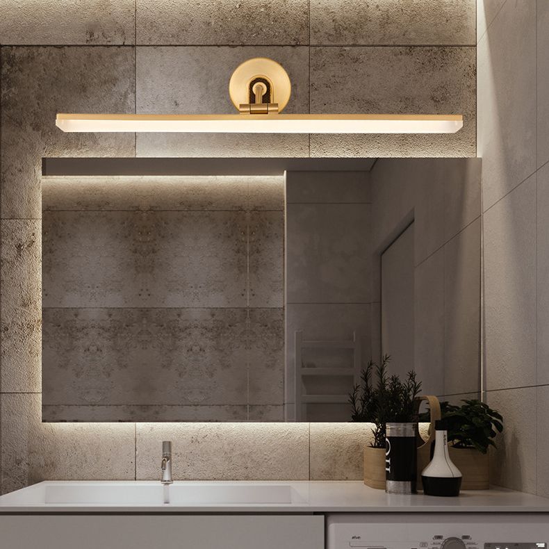 Leigh Industrial Linear Vanity Wall Lamp, Black/Brass, Bathroom