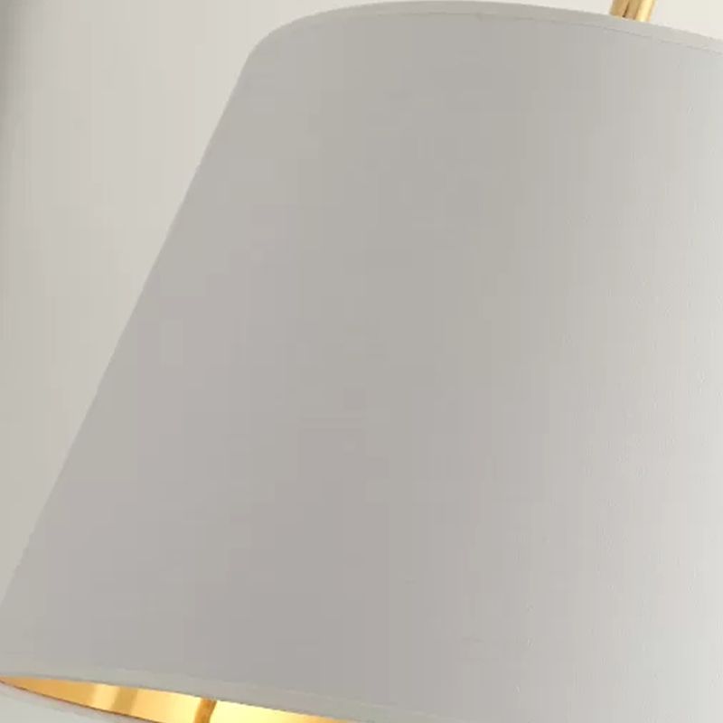 Eryn Modern Arch Cylinder Metal Fabric Floor Lamp, Black/White