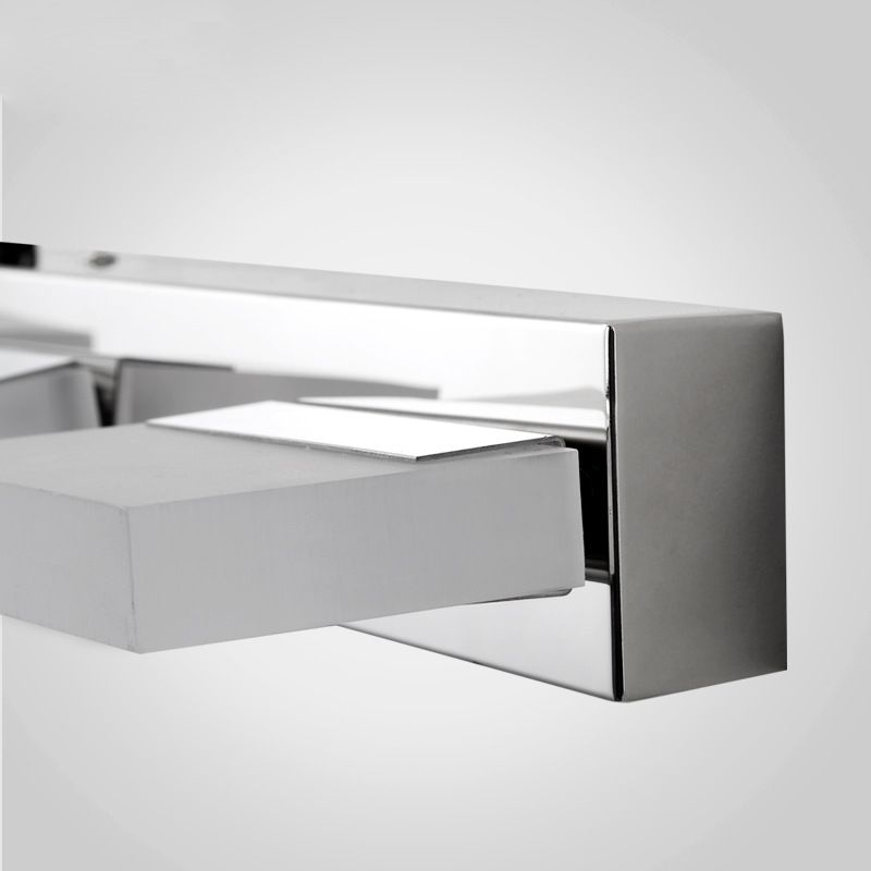Leigh Modern Square Mirror Front Vanity White Metal Wall Lamp