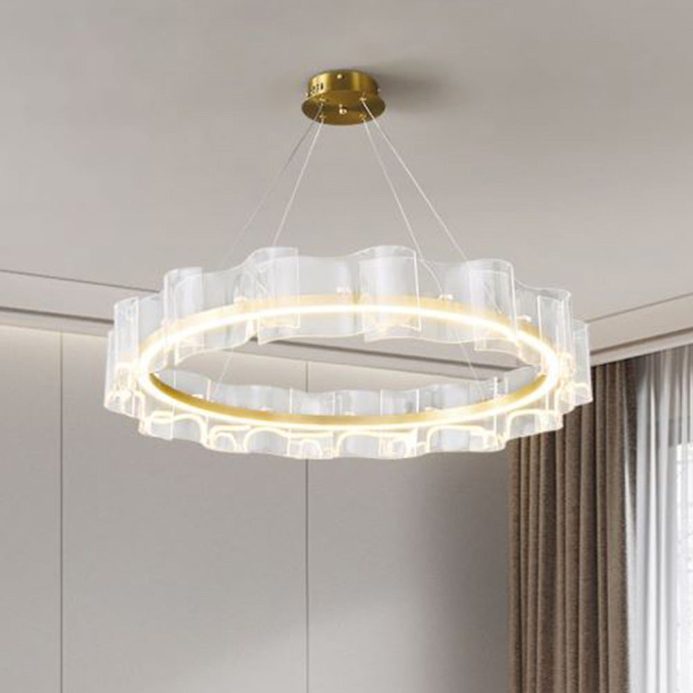 Evette Creative Ring Metal Arcylic Pendant Light