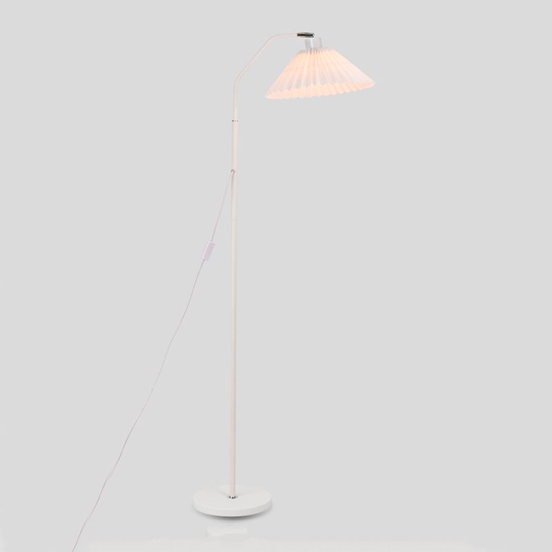 Ozawa Modern Pleated Metal Fabric Floor Lamp,White/Red/Beige/Green