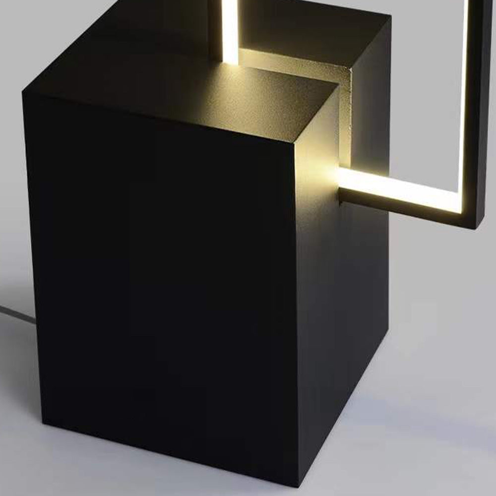 Edge Modern Minimalist Rectangular Metal Floor Lamp, Black