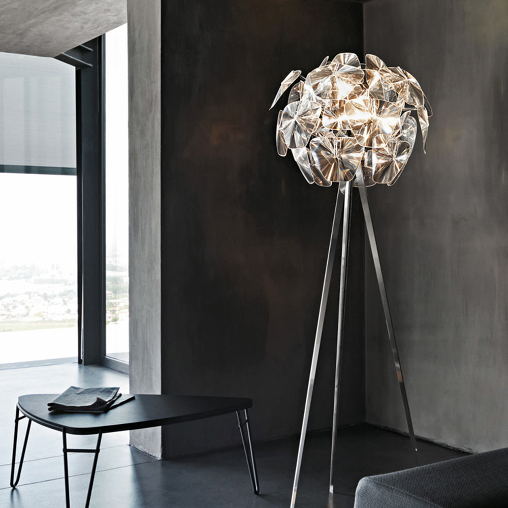 Bella Luxury Flower Metal/Acrylic Floor Lamp, Living Room
