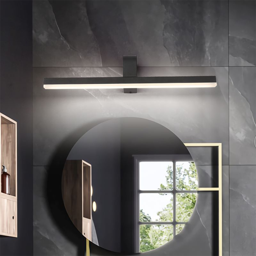Edge Modern Linear Acrylic Mirror Front Wall Lamp, Black/White