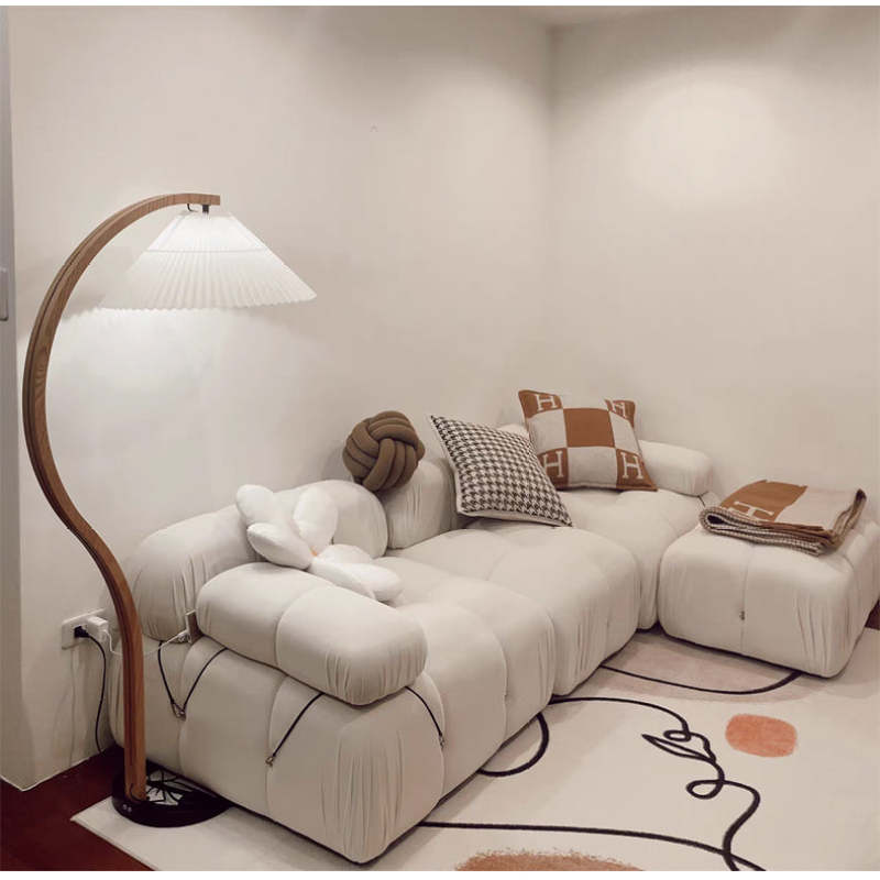 Ozawa Unique LED Beige Floor Lamp Wood/Metal Bedroom/Living Room