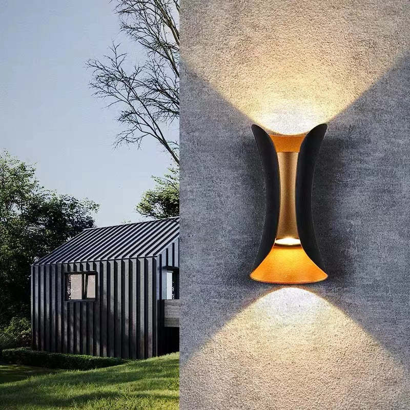 Orr Modern LED Outdoor Wall Light Gold/White Garden/Corridor