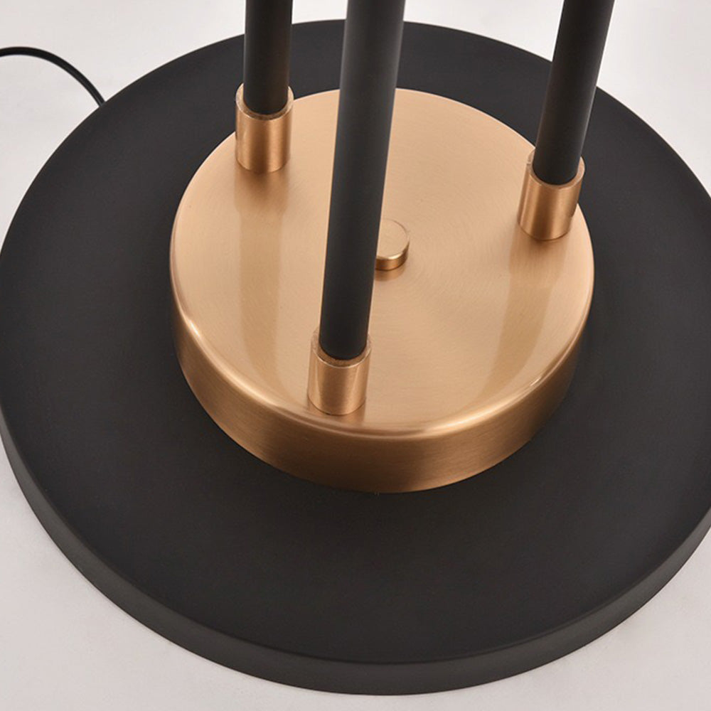 Salgado Modern Tall Metal 3 Bulb Floor Lamp, Black