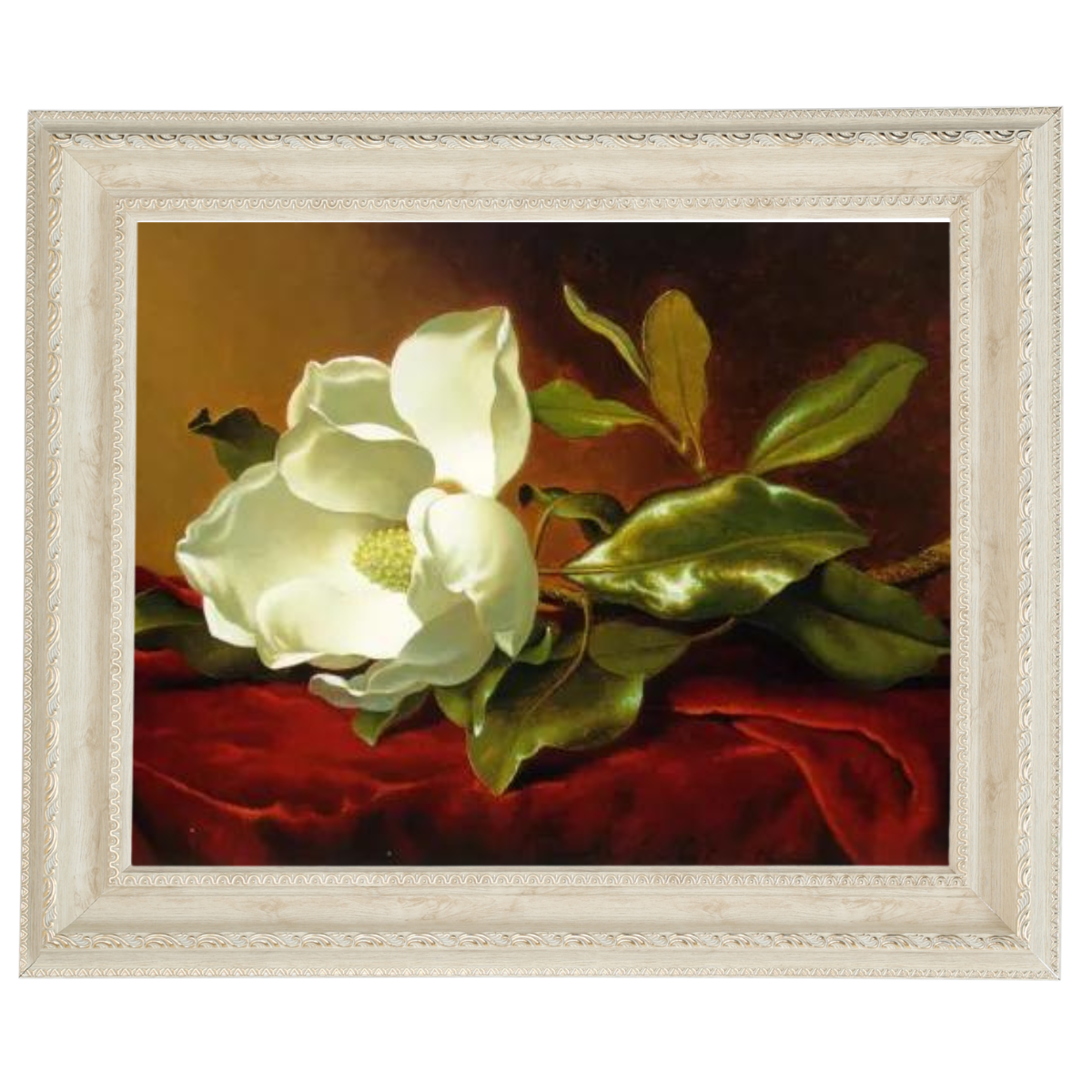 A Magnolia on Red Velvet- Romantic Wall Art Prints Decor For Bedroom