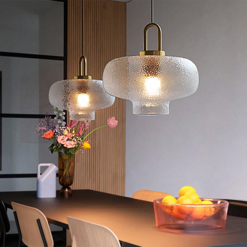 Hailie Minimalist Blown Frosted Glass Pendant Light, Gold