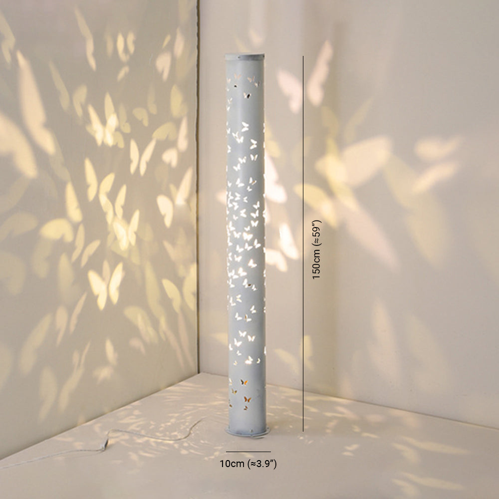 Kady Modern Cylinder Butterfly Metal Floor Lamp