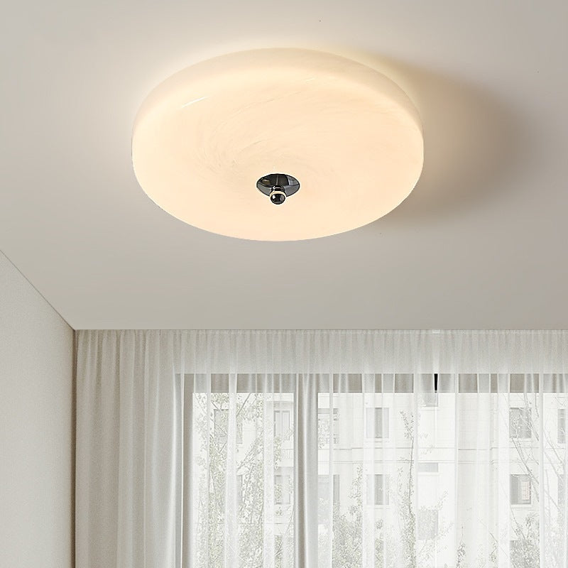 Hailie Design Circle LED Ceiling Light Metal/Glass White Bedroom/Living Room