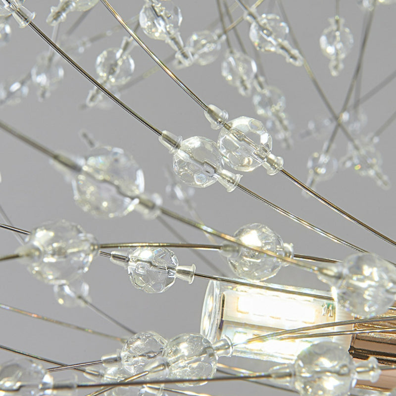 Lily Modern Dandelion LED Pendant Light Metal Crystal Bedroom Living Room