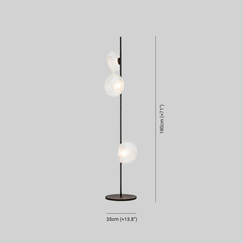 Byers Luxury Flower Metal/Glass Floor Lamp, Black/Gold/Gray