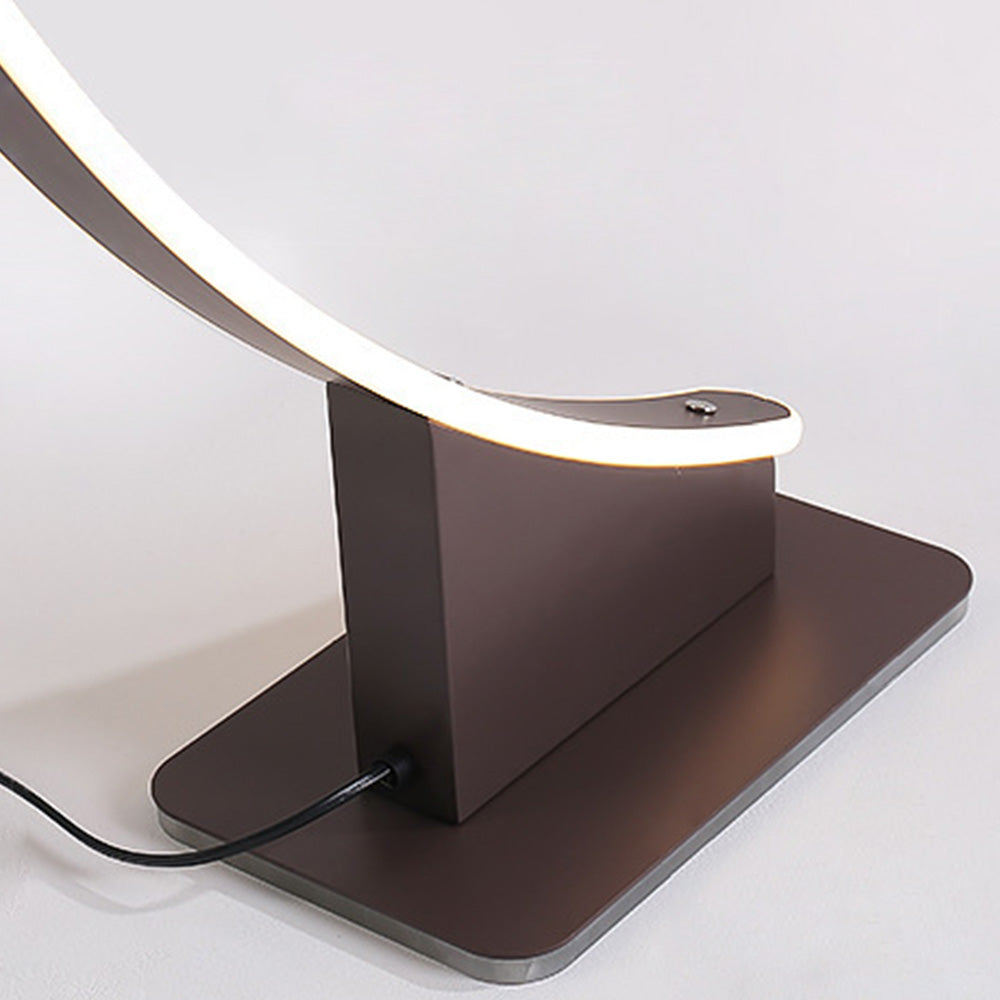Edge Modern Minimalist Arched Metal Floor Lamp, Black