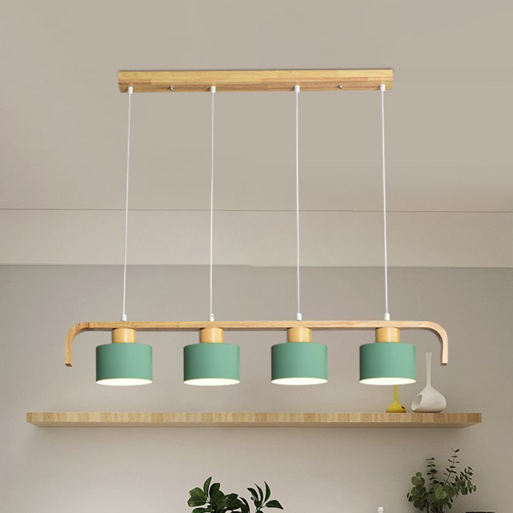 Morandi Pendant Light Cylinder Nordic Bamboo Bedroom